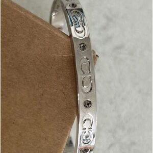 COACH SILVER HINGED BANGLE BRACELET NWT